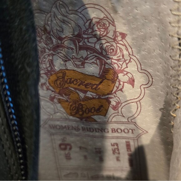 Icon Sacred Short Boots Motorcycle Riding Black Womens Size 9.5 Leather Moto Zip - Picture 8 of 9